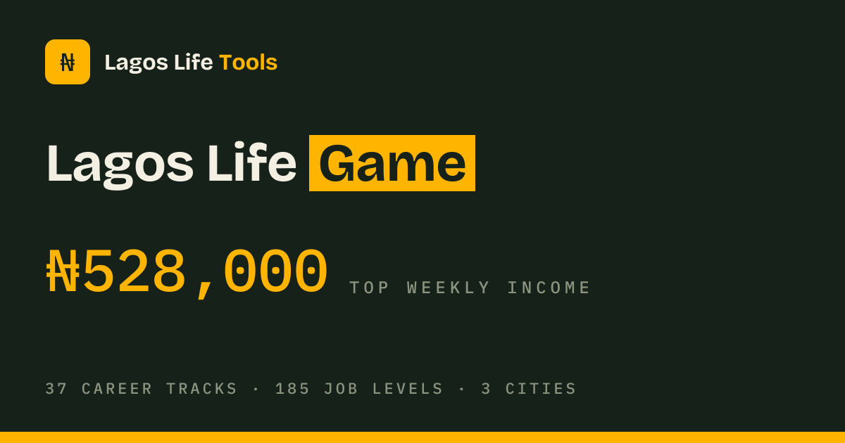 Lagos Life Game – Jobs, Pay Calculator & Best Careers